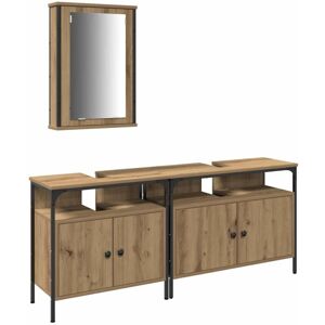 Vidaxl - 3 Piece Bathroom Furniture Set Artisan Oak Engineered Wood Vidaxl - 3 Piece Bathroom Furniture Set Artisan Oak Engineered Wood