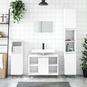 Vidaxl - 3 Piece Bathroom Furniture Set White Engineered Wood Vidaxl - 3 Piece Bathroom Furniture Set White Engineered Wood