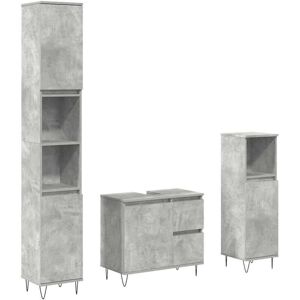 Vidaxl - 3 Piece Bathroom Furniture Set Concrete Grey Engineered Wood Vidaxl - 3 Piece Bathroom Furniture Set Concrete Grey Engineered Wood