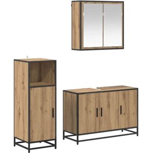 Bathroom Furniture Set 3 pcs Artisan oak Engineered wood vidaXL Bathroom Furniture Set 3 pcs Artisan oak Engineered wood vidaXL