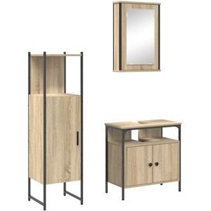 Bathroom Furniture Set with Door 3 pcs Brown 33 x 33 x 120.5 cm vidaXL Bathroom Furniture Set with Door 3 pcs Brown 33 x 33 x 120.5 cm vidaXL