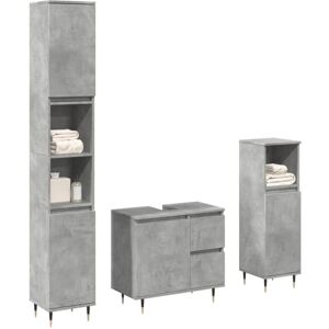 vidaXL Bathroom Furniture Set Concrete Grey Engineered Wood vidaXL Bathroom Furniture Set Concrete Grey Engineered Wood