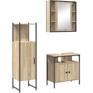 Vidaxl - Bathroom Furniture Set with Door 3 pcs Brown 33 x 33 x 120.5 cm Vidaxl - Bathroom Furniture Set with Door 3 pcs Brown 33 x 33 x 120.5 cm