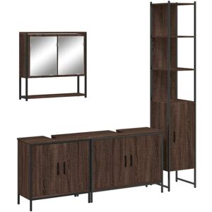 Vidaxl - 4 Piece Bathroom Furniture Set Brown Oak Engineered Wood Vidaxl - 4 Piece Bathroom Furniture Set Brown Oak Engineered Wood