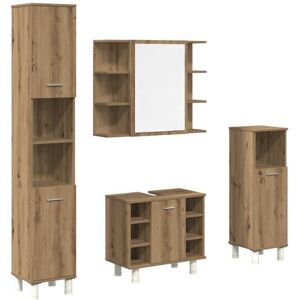 Vidaxl - 4 Piece Bathroom Furniture Set Artisan Oak Engineered Wood Vidaxl - 4 Piece Bathroom Furniture Set Artisan Oak Engineered Wood