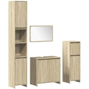 Vidaxl - 4 Piece Bathroom Furniture Set Sonoma Oak Engineered Wood Vidaxl - 4 Piece Bathroom Furniture Set Sonoma Oak Engineered Wood