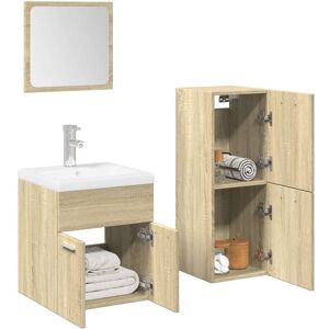 vidaXL Bathroom Furniture Set Sink Cabinet Engineered Wood - Bathroom Type vidaXL Bathroom Furniture Set Sink Cabinet Engineered Wood - Bathroom Type