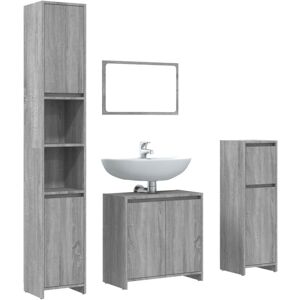 Vidaxl - 4 Piece Bathroom Furniture Set Grey Sonoma Engineered Wood Vidaxl - 4 Piece Bathroom Furniture Set Grey Sonoma Engineered Wood