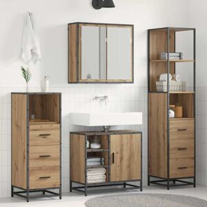 Bathroom Furniture Set 4 pcs Artisan Oak Engineered Wood vidaXL Bathroom Furniture Set 4 pcs Artisan Oak Engineered Wood vidaXL
