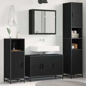 Bathroom Furniture Set 4 pcs Black Oak Engineered Wood vidaXL Bathroom Furniture Set 4 pcs Black Oak Engineered Wood vidaXL