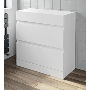 AQUARI Countertop Vanity Unit Floor Standing Bathroom Furniture Soft Close White Gloss 800mm Drawer Unit AQUARI Countertop Vanity Unit Floor Standing Bathroom Furniture Soft Close White Gloss 800mm Drawer Unit