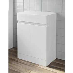 Aquari - Countertop Vanity Unit Floor Standing Bathroom Furniture Soft Close White Gloss 600mm Door Unit Aquari - Countertop Vanity Unit Floor Standing Bathroom Furniture Soft Close White Gloss 600mm Door Unit