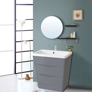 NRG - 800mm Gloss Grey 2 Drawer Floor Standing Bathroom Cabinet Storage Furniture Vanity Sink Unit NRG - 800mm Gloss Grey 2 Drawer Floor Standing Bathroom Cabinet Storage Furniture Vanity Sink Unit