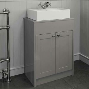 Grey Bathroom Vanity Unit Countertop Traditional Furniture - 600mm Unit with 505mm Rectangular Basin - Park Lane Grey Bathroom Vanity Unit Countertop Traditional Furniture - 600mm Unit with 505mm Rectangular Basin - Park Lane