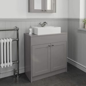 Grey Bathroom Vanity Unit Countertop Traditional Furniture - 800mm Unit with 505mm Rectangular Basin - Park Lane Grey Bathroom Vanity Unit Countertop Traditional Furniture - 800mm Unit with 505mm Rectangular Basin - Park Lane