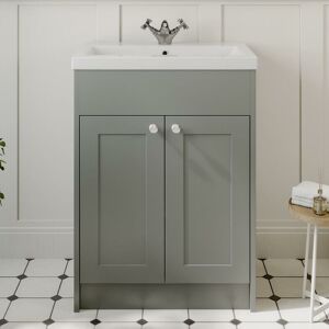 Park Lane - Grey Gloss Bathroom Vanity Unit with Basin Sink Cabinet Storage - 600mm Park Lane - Grey Gloss Bathroom Vanity Unit with Basin Sink Cabinet Storage - 600mm