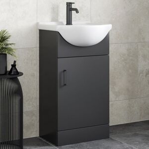 Alpine - Black Bathroom Furniture Vanity Unit with Basin 450mm Alpine - Black Bathroom Furniture Vanity Unit with Basin 450mm
