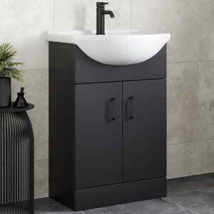 Alpine - Black Bathroom Furniture Vanity Unit with Basin 560mm Alpine - Black Bathroom Furniture Vanity Unit with Basin 560mm