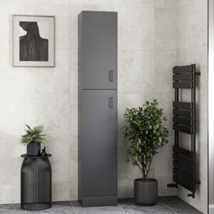Alpine - Black Tall Bathroom Cabinet 1900 x 350 x 300mm Alpine - Black Tall Bathroom Cabinet 1900 x 350 x 300mm