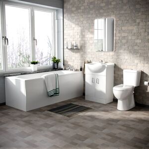 Nes Home - Ambon Bath Suite 1700mm Bathtub, 550mm White Basin Vanity & Close Coupled Toilet Nes Home - Ambon Bath Suite 1700mm Bathtub, 550mm White Basin Vanity & Close Coupled Toilet