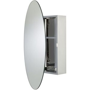 Croydex - Tay Oval Mirror Cabinet Stainless Steel - WC870105 Croydex - Tay Oval Mirror Cabinet Stainless Steel - WC870105