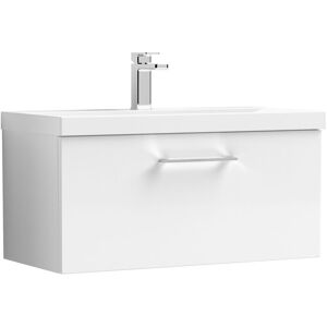 Balterley Level Contemporary Bathroom 1 Soft Close Drawer & Thin-Edge Vanity Unit Basin, Gloss White, 800mm Balterley Level Contemporary Bathroom 1 Soft Close Drawer & Thin-Edge Vanity Unit Basin, Gloss White, 800mm