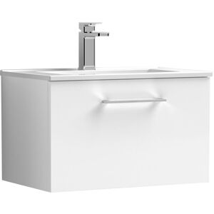 Balterley Level Modern Bathroom 1 Soft Close Drawer & Minimalist Wall Hung Vanity Unit Basin, Gloss White, 600mm Balterley Level Modern Bathroom 1 Soft Close Drawer & Minimalist Wall Hung Vanity Unit Basin, Gloss White, 600mm