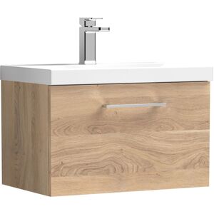 Balterley Level Contemporary Bathroom 1 Soft Close Drawer & Mid-Edge Wall Hung Vanity Unit Basin, Bleached Oak, 600mm Balterley Level Contemporary Bathroom 1 Soft Close Drawer & Mid-Edge Wall Hung Vanity Unit Basin, Bleached Oak, 600mm