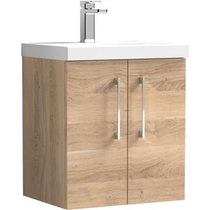 Balterley Level Contemporary Bathroom Wall Hung 2-Door Vanity & Basin, Bleached Oak, 500mm Balterley Level Contemporary Bathroom Wall Hung 2-Door Vanity & Basin, Bleached Oak, 500mm