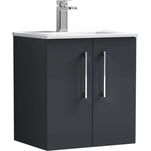 Balterley Level Modern Bathroom 2 Soft Close Door & Minimalist Wall Hung Vanity Unit Basin, Dark Grey, 500mm Balterley Level Modern Bathroom 2 Soft Close Door & Minimalist Wall Hung Vanity Unit Basin, Dark Grey, 500mm