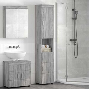 Bathroom Cabinet with Door TULUM Grey sonoma 37 x 31.5 x 203 cm vidaXL Bathroom Cabinet with Door TULUM Grey sonoma 37 x 31.5 x 203 cm vidaXL
