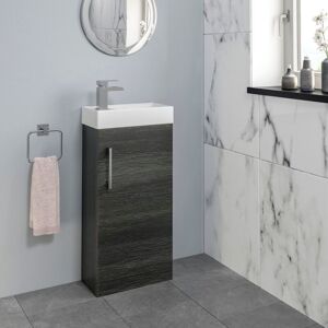 Aurora - 400mm Charcoal Grey Bathroom Vanity Unit with Basin Sink Storage with No Tap Aurora - 400mm Charcoal Grey Bathroom Vanity Unit with Basin Sink Storage with No Tap