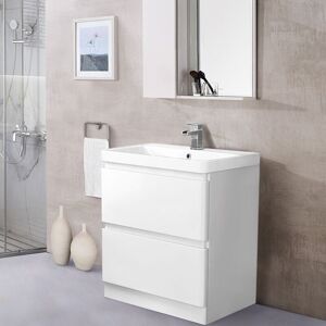 NRG Bathroom Basin Sink Vanity Unit Storage Cabinet Floor Standing 800mm Gloss White NRG Bathroom Basin Sink Vanity Unit Storage Cabinet Floor Standing 800mm Gloss White