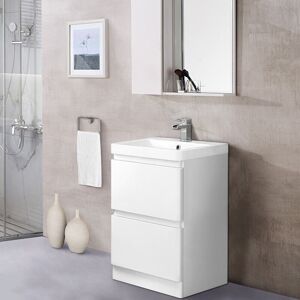 NRG Bathroom Basin Sink Vanity Unit Storage Cabinet Floor Standing 600mm Gloss White NRG Bathroom Basin Sink Vanity Unit Storage Cabinet Floor Standing 600mm Gloss White