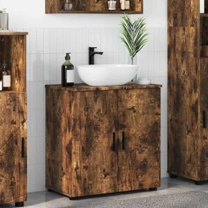 Bathroom Cabinet Smoked oak 61 x 35 x 64 cm Engineered wood vidaXL Bathroom Cabinet Smoked oak 61 x 35 x 64 cm Engineered wood vidaXL