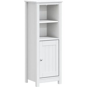 vidaXL White Bathroom Cabinet - Solid Pine Wood Storage Cupboard vidaXL White Bathroom Cabinet - Solid Pine Wood Storage Cupboard