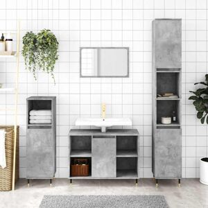 Bathroom Cabinet Concrete Grey 30x30x100 cm Engineered Wood vidaXL Bathroom Cabinet Concrete Grey 30x30x100 cm Engineered Wood vidaXL