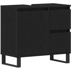 Bathroom Sink Cabinet Black Oak 65x33x60 cm Engineered Wood Vidaxl Bathroom Sink Cabinet Black Oak 65x33x60 cm Engineered Wood Vidaxl
