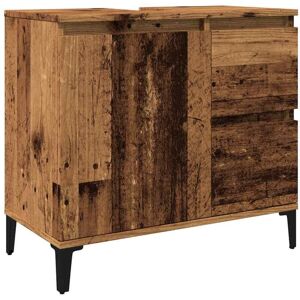 Sink Cabinet Old Wood 65x33x60 cm Engineered Wood Vidaxl Sink Cabinet Old Wood 65x33x60 cm Engineered Wood Vidaxl