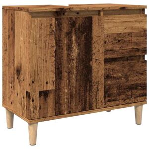 Sink Cabinet Old Wood 65x33x60 cm Engineered Wood Vidaxl Sink Cabinet Old Wood 65x33x60 cm Engineered Wood Vidaxl
