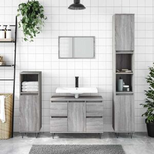 Vidaxl - Bathroom Cabinet Grey Sonoma 80x33x60 cm Engineered Wood Vidaxl - Bathroom Cabinet Grey Sonoma 80x33x60 cm Engineered Wood