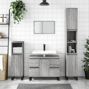 Bathroom Cabinet Grey Sonoma 30x30x100 cm Engineered Wood Vidaxl Bathroom Cabinet Grey Sonoma 30x30x100 cm Engineered Wood Vidaxl