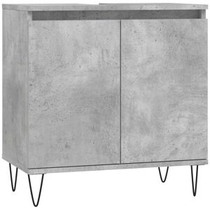 vidaXL Bathroom Cabinet Concrete Grey 58x33x60 cm Engineered Wood - Bathroom Storage Furniture vidaXL Bathroom Cabinet Concrete Grey 58x33x60 cm Engineered Wood - Bathroom Storage Furniture