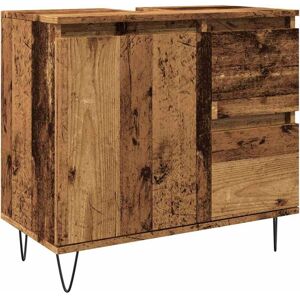Sink Cabinet Old Wood 65x33x60 cm Engineered Wood Vidaxl Sink Cabinet Old Wood 65x33x60 cm Engineered Wood Vidaxl