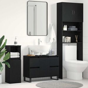 Bathroom Cabinet Black oak 80 x 33 x 60 cm Engineered Wood Vidaxl Bathroom Cabinet Black oak 80 x 33 x 60 cm Engineered Wood Vidaxl