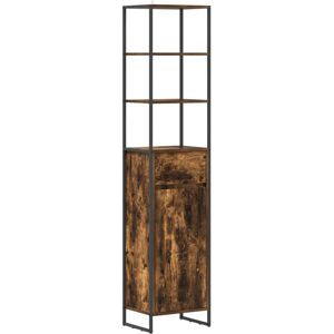 Bathroom Cabinet Smoke Oak 40 x 30 x 180 cm Engineered Wood vidaXL Bathroom Cabinet Smoke Oak 40 x 30 x 180 cm Engineered Wood vidaXL
