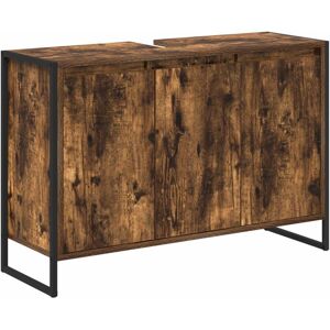 Bathroom Cabinet Smoke Oak 90 x 30 x 60 cm Engineered Wood vidaXL Bathroom Cabinet Smoke Oak 90 x 30 x 60 cm Engineered Wood vidaXL