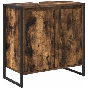 Bathroom Cabinet Smoke Oak 60 x 30 x 60 cm Engineered Wood vidaXL Bathroom Cabinet Smoke Oak 60 x 30 x 60 cm Engineered Wood vidaXL