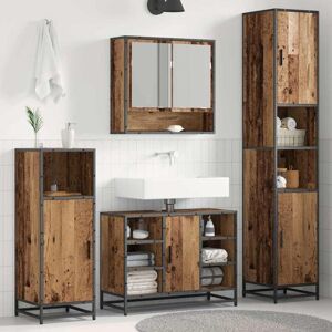 Bathroom Cabinet Old wood 35 x 37.5 x 188.5 cm Engineered wood vidaXL Bathroom Cabinet Old wood 35 x 37.5 x 188.5 cm Engineered wood vidaXL