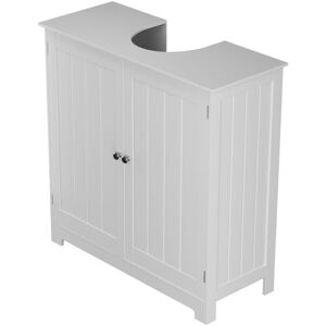 Briefness - Bathroom Cabinet Storage Under Sink Shelf Cupboard Organiser Free Standing Wooden Sink Storage Unit Basin with Shelves White Briefness - Bathroom Cabinet Storage Under Sink Shelf Cupboard Organiser Free Standing Wooden Sink Storage Unit Basin with Shelves White